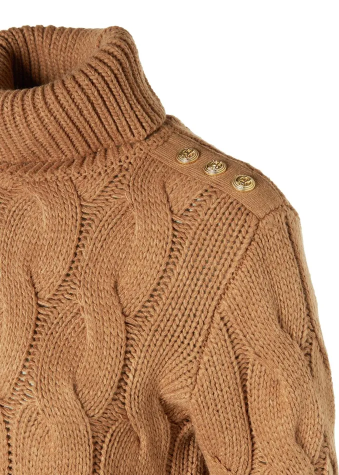 Holland Cooper Knitwear Women Lucia Roll Neck Knit Toffee