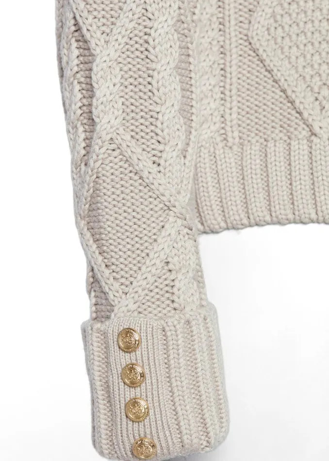 Holland Cooper Knitwear Women Noveli Cable Knit Taupe Holland Cooper Knitwear Women Noveli Cable Knit Taupe