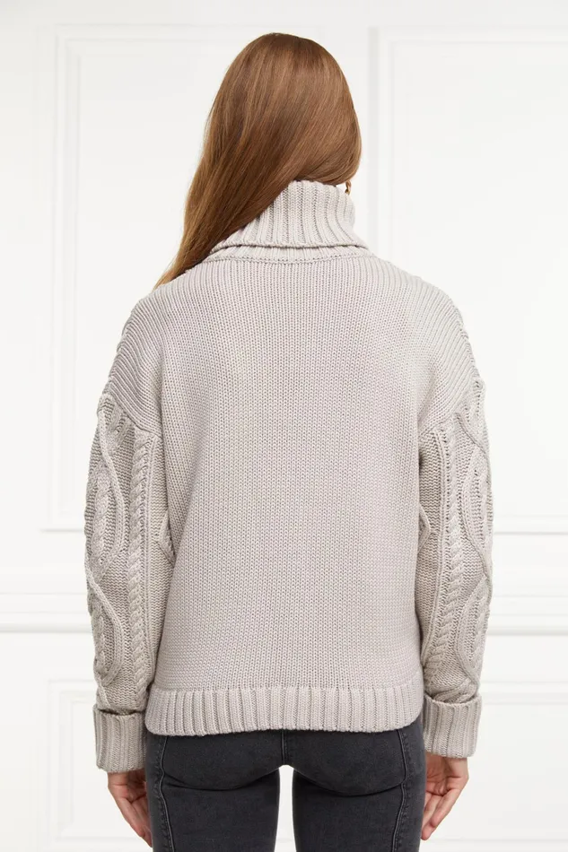 Holland Cooper Knitwear Women Noveli Cable Knit Taupe Holland Cooper Knitwear Women Noveli Cable Knit Taupe