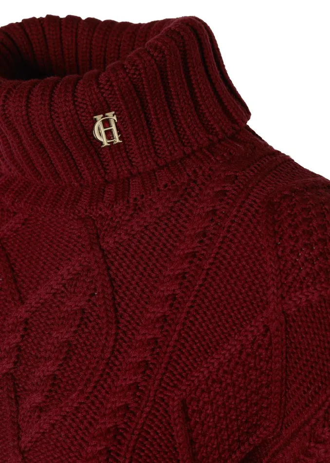 Holland Cooper Knitwear Women Noveli Cable Knit Wine Holland Cooper Knitwear Women Noveli Cable Knit Wine