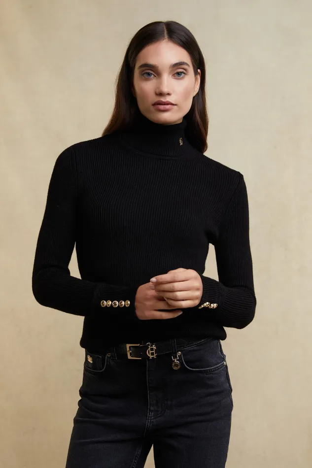 Holland Cooper Knitwear Women Painswick Roll Neck Black