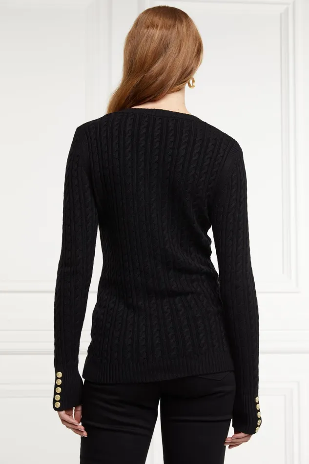 Holland Cooper Knitwear Women Seattle VNeck Knit Black Holland Cooper Knitwear Women Seattle VNeck Knit Black