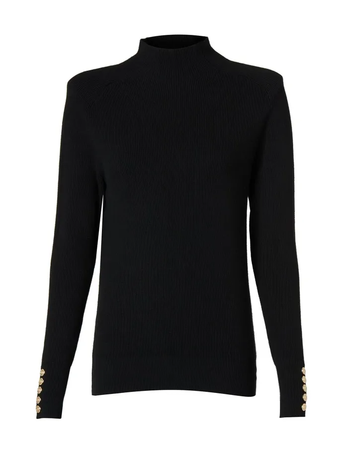 Holland Cooper Knitwear Women Tara High Neck Knit Black Holland Cooper Knitwear Women Tara High Neck Knit Black