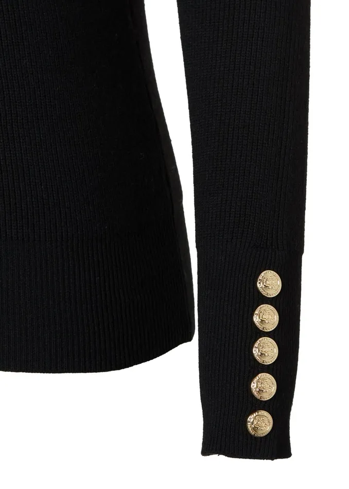 Holland Cooper Knitwear Women Tara High Neck Knit Black Holland Cooper Knitwear Women Tara High Neck Knit Black