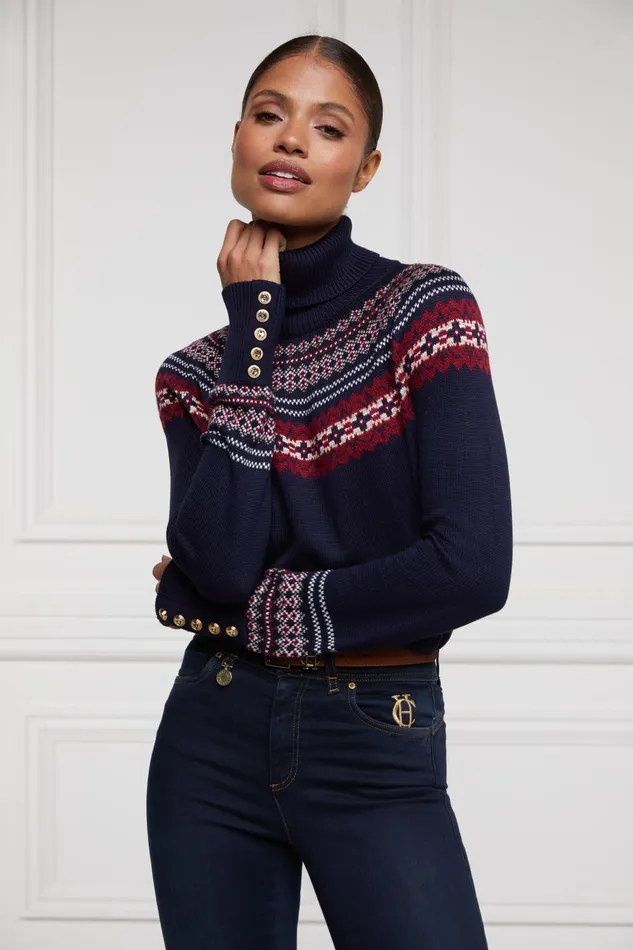 Holland Cooper Knitwear Women Whistler Roll Neck Knit Ink Navy