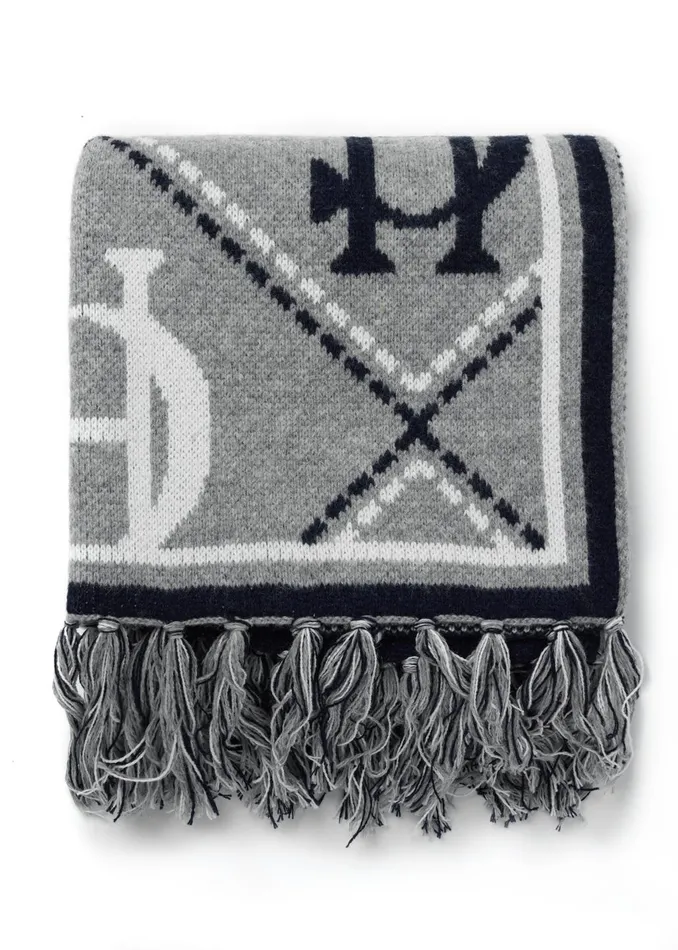 Holland Cooper Scarves Men Monogram Scarf Grey Marl