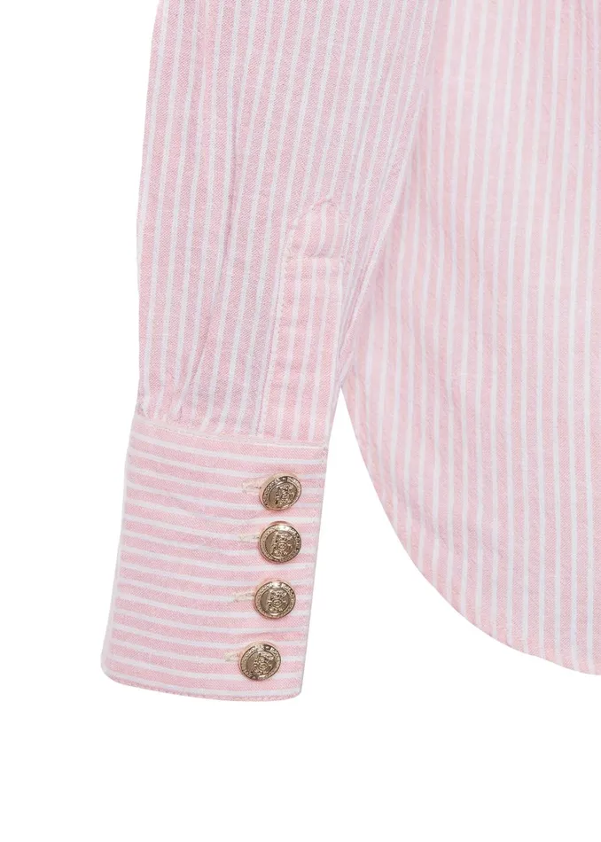 Holland Cooper Shirts and Blouses Women Classic VNeck Blouse Pink Stripe Holland Cooper Shirts and Blouses Women Classic VNeck Blouse Pink Stripe