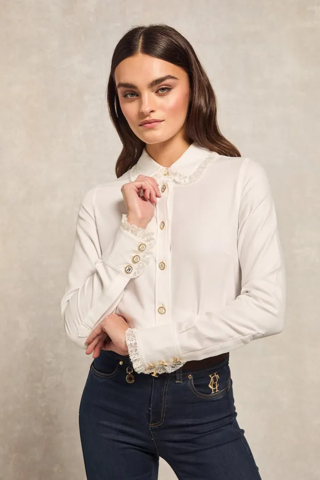 Holland Cooper Shirts and Blouses Women Rose Shirt White
