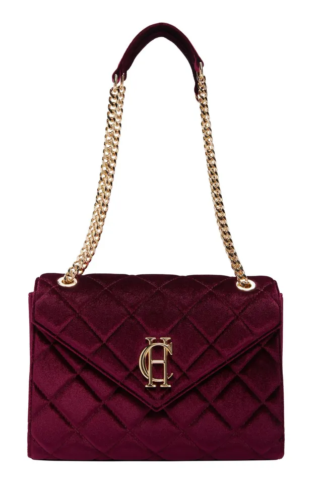 Holland Cooper Shoulder Bags Women Knightsbridge Shoulder Bag Merlot Velvet Holland Cooper Shoulder Bags Women Knightsbridge Shoulder Bag Merlot Velvet