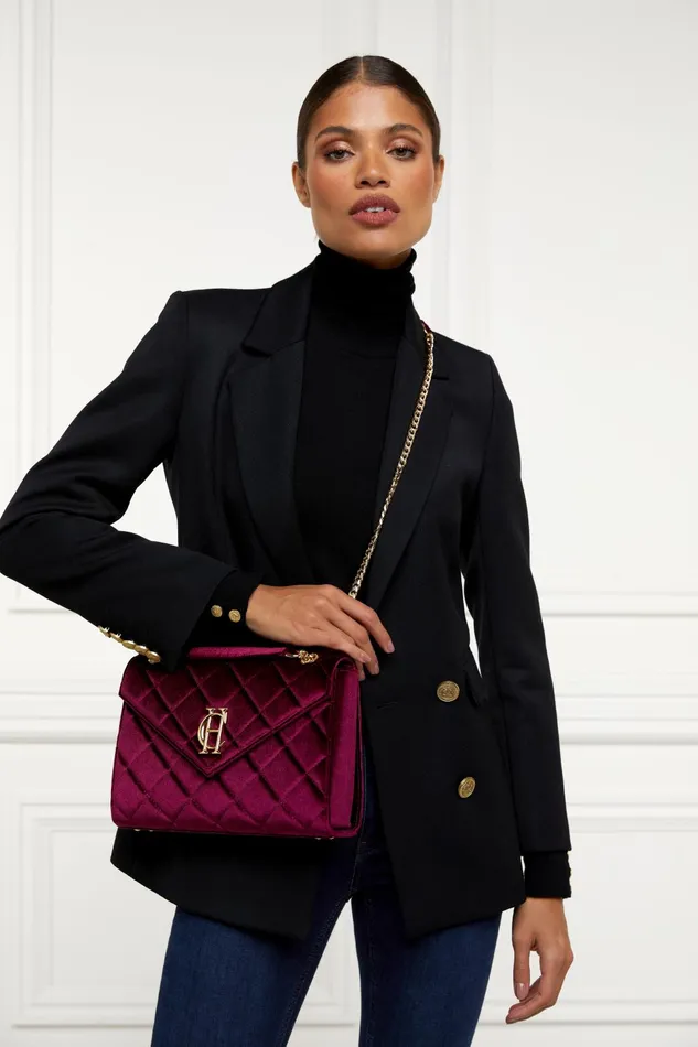 Holland Cooper Shoulder Bags Women Knightsbridge Shoulder Bag Merlot Velvet Holland Cooper Shoulder Bags Women Knightsbridge Shoulder Bag Merlot Velvet
