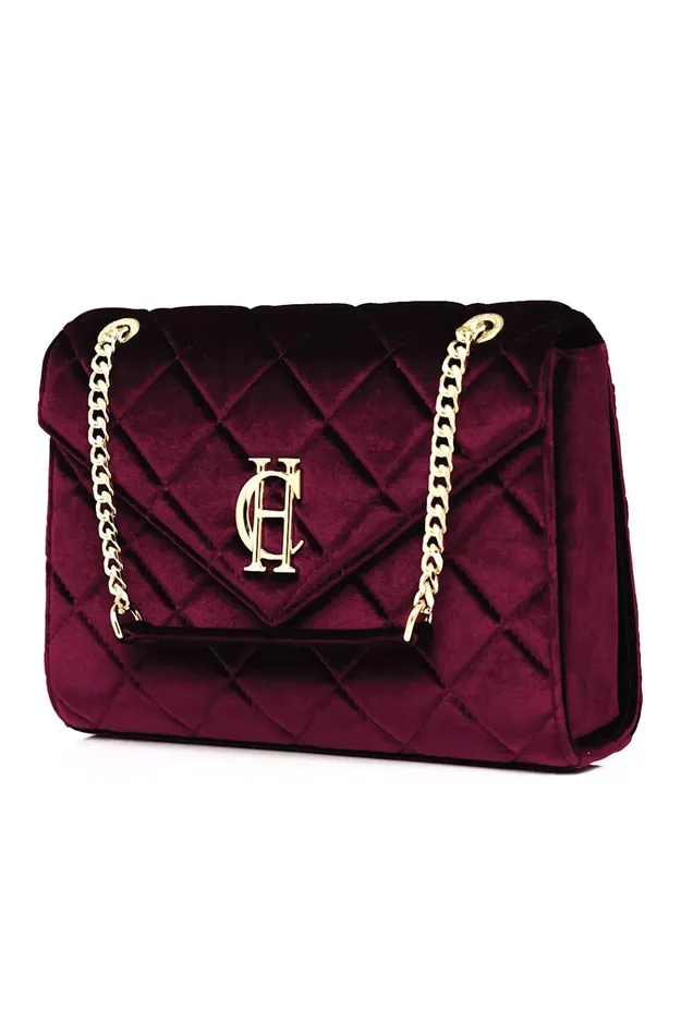 Holland Cooper Shoulder Bags Women Knightsbridge Shoulder Bag Merlot Velvet Holland Cooper Shoulder Bags Women Knightsbridge Shoulder Bag Merlot Velvet