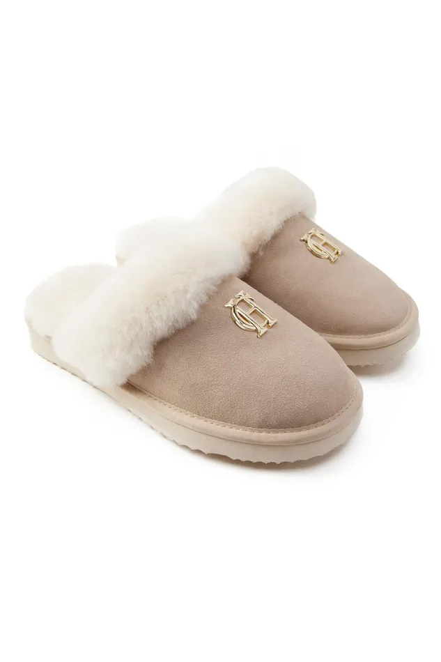 Holland Cooper Sleepwear Women HC Shearling Slipper Oyster Holland Cooper Sleepwear Women HC Shearling Slipper Oyster
