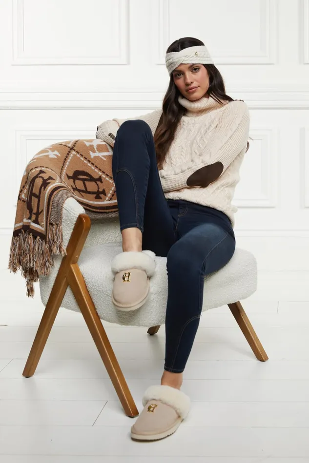 Holland Cooper Sleepwear Women HC Shearling Slipper Oyster Holland Cooper Sleepwear Women HC Shearling Slipper Oyster
