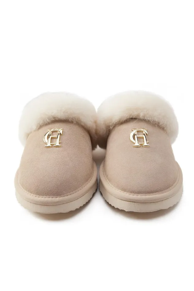 Holland Cooper Sleepwear Women HC Shearling Slipper Oyster Holland Cooper Sleepwear Women HC Shearling Slipper Oyster
