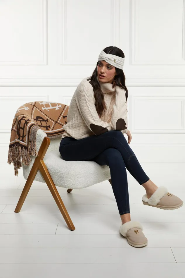 Holland Cooper Sleepwear Women HC Shearling Slipper Oyster Holland Cooper Sleepwear Women HC Shearling Slipper Oyster