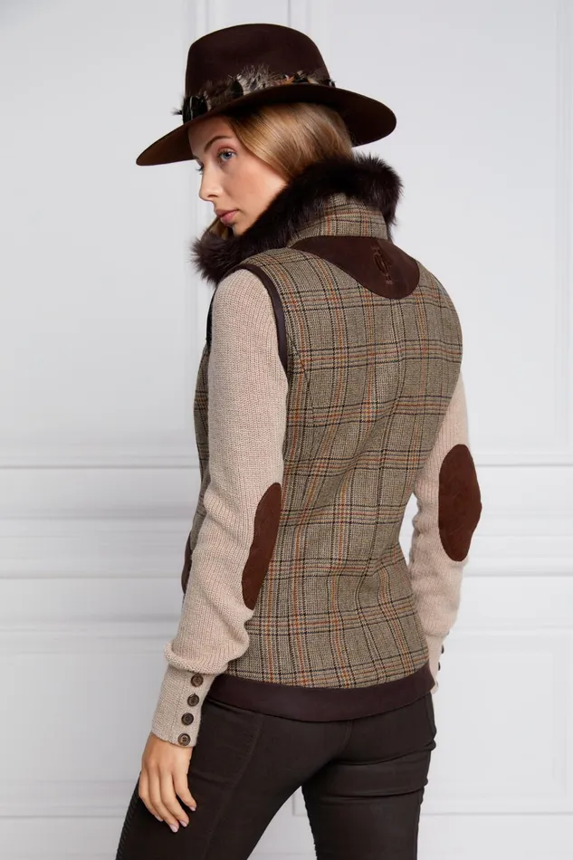 Holland Cooper Tailoring Women Aviator Gilet Bourbon Tweed