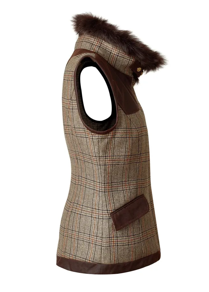 Holland Cooper Tailoring Women Aviator Gilet Bourbon Tweed