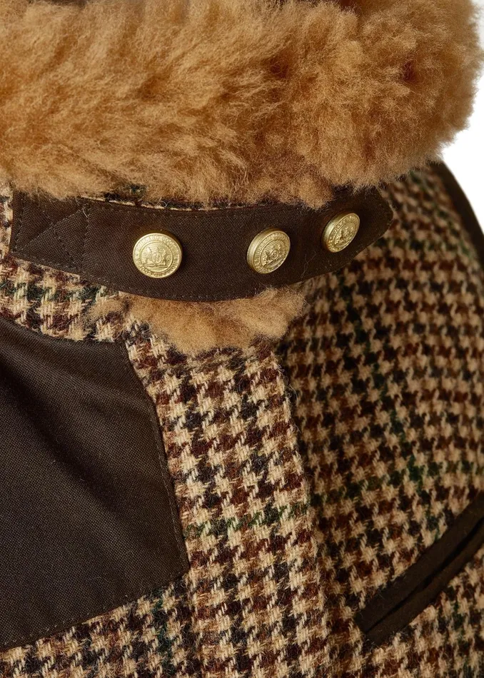 Holland Cooper Tailoring Women Aviator Gilet Hailes Green Tweed