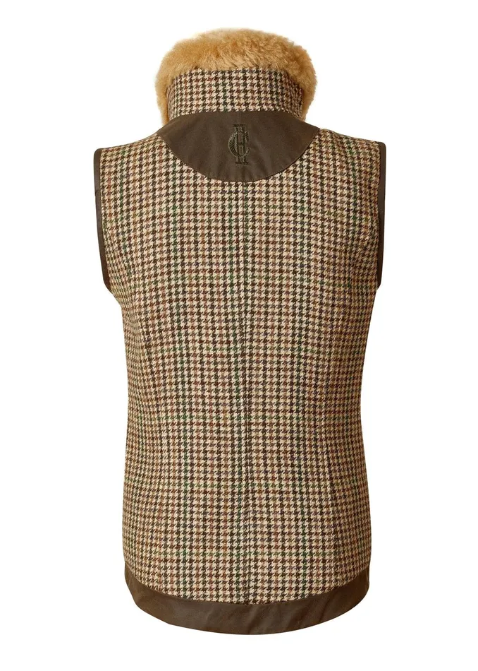 Holland Cooper Tailoring Women Aviator Gilet Hailes Green Tweed