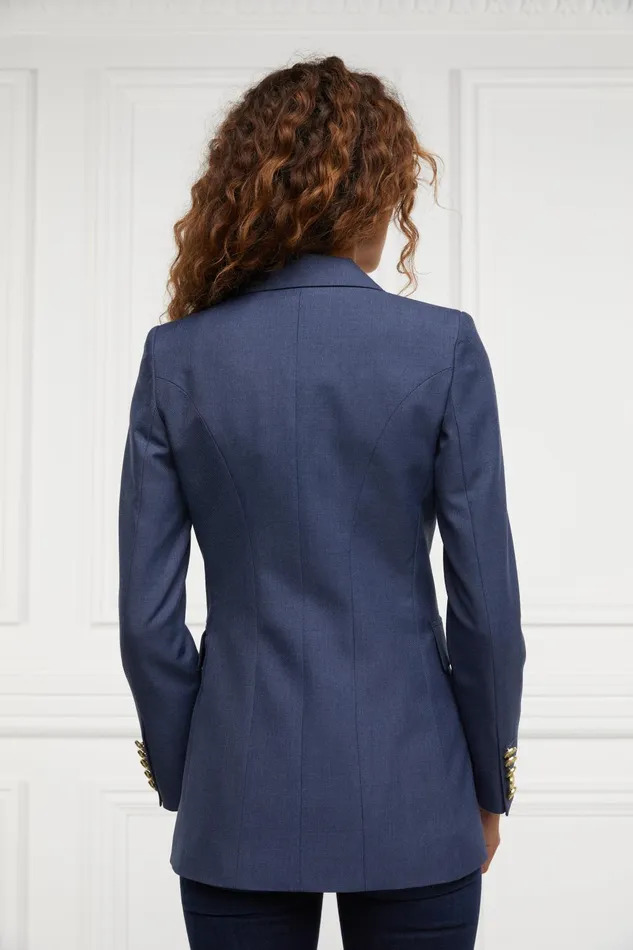 Holland Cooper Tailoring Women Double Breasted Blazer Denim