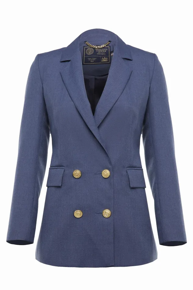 Holland Cooper Tailoring Women Double Breasted Blazer Denim