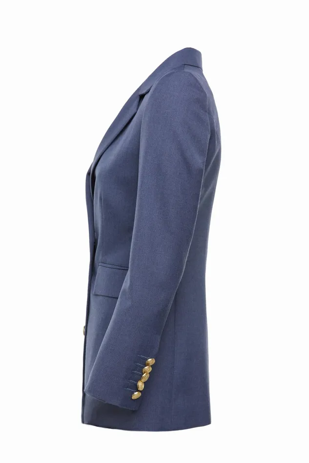 Holland Cooper Tailoring Women Double Breasted Blazer Denim