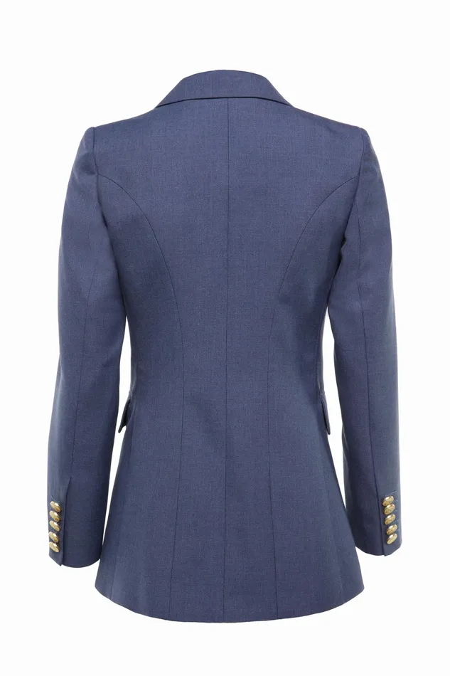 Holland Cooper Tailoring Women Double Breasted Blazer Denim