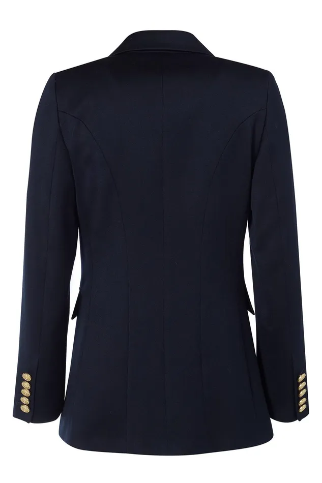 Holland Cooper Tailoring Women Double Breasted Blazer Navy Twill