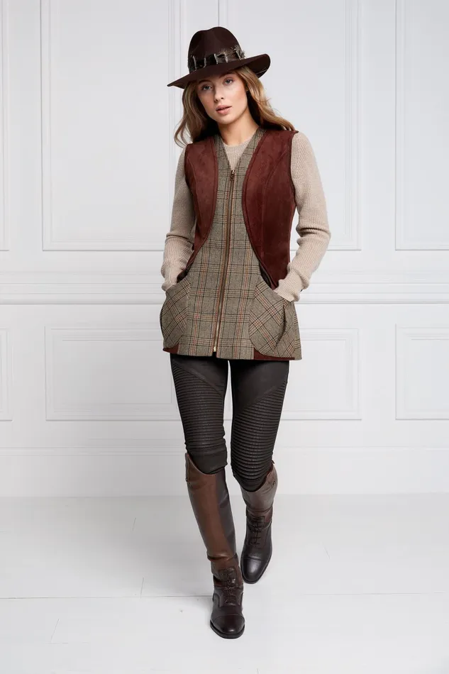Holland Cooper Tailoring Women Field Vest Bourbon Tweed