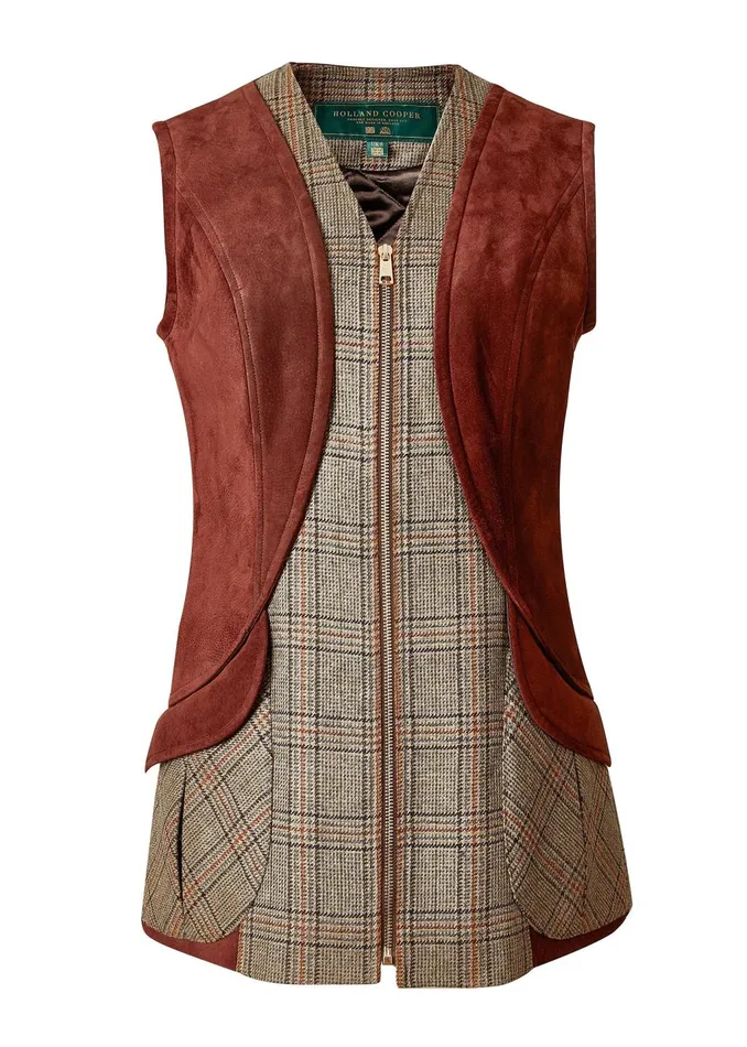 Holland Cooper Tailoring Women Field Vest Bourbon Tweed
