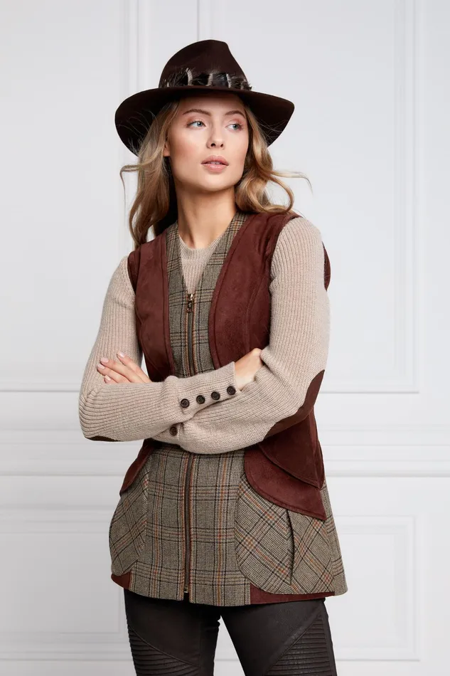 Holland Cooper Tailoring Women Field Vest Bourbon Tweed