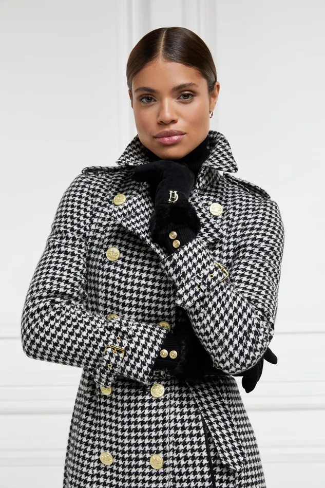 Holland Cooper Tailoring Women Full Length Marlborough Trench Coat Houndstooth