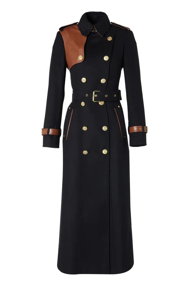 Holland Cooper Tailoring Women Full Length Marlborough Trench Coat Soft Black Tan