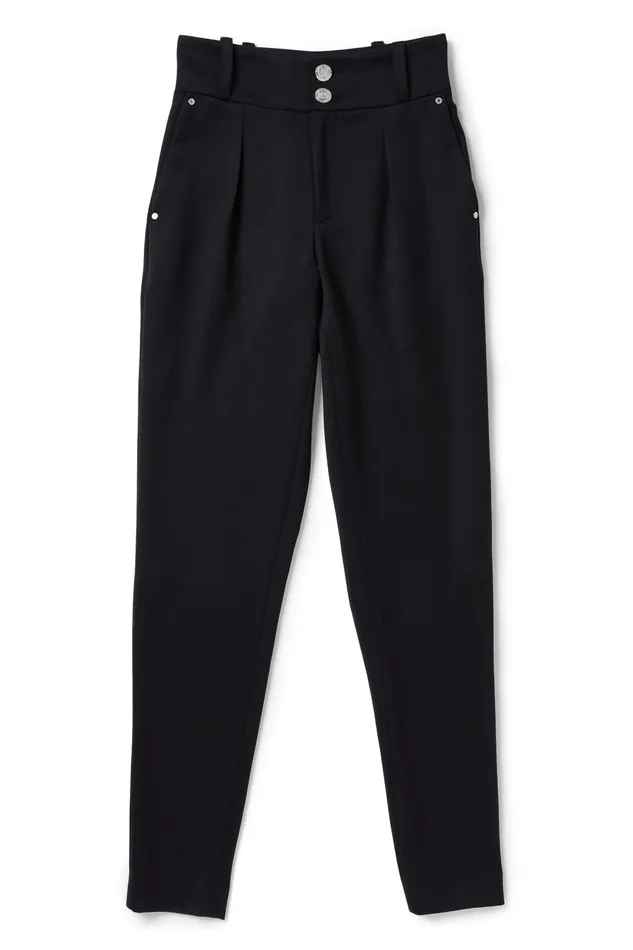 Holland Cooper Tailoring Women High Waisted Peg Trouser Black Barathea Silver Holland Cooper Tailoring Women High Waisted Peg Trouser Black Barathea Silver