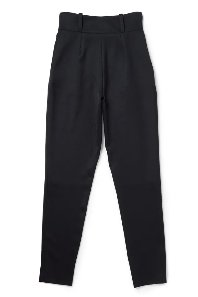 Holland Cooper Tailoring Women High Waisted Peg Trouser Black Barathea Silver Holland Cooper Tailoring Women High Waisted Peg Trouser Black Barathea Silver