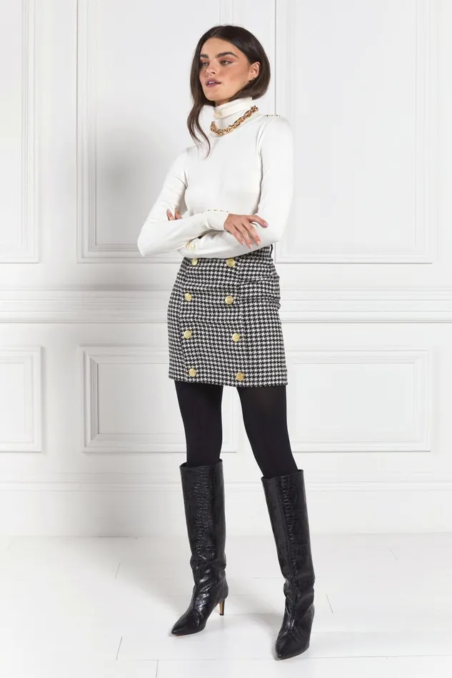 Holland Cooper Tailoring Women Knightsbridge Skirt Houndstooth Holland Cooper Tailoring Women Knightsbridge Skirt Houndstooth