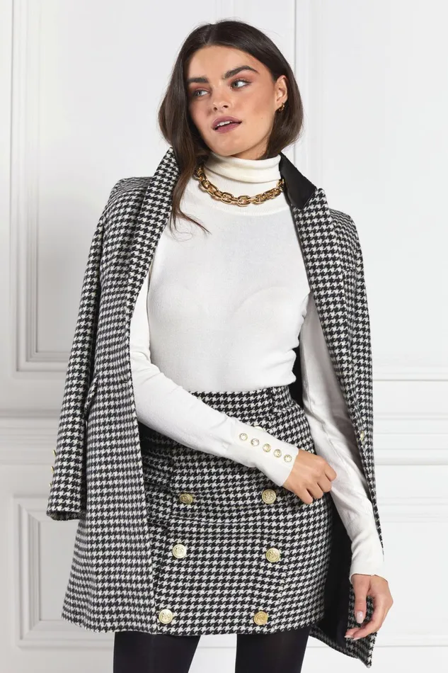 Holland Cooper Tailoring Women Knightsbridge Skirt Houndstooth Holland Cooper Tailoring Women Knightsbridge Skirt Houndstooth