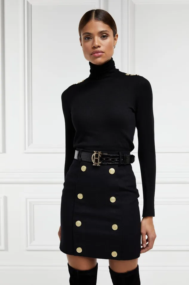 Holland Cooper Tailoring Women Knightsbridge Skirt Soft Black Holland Cooper Tailoring Women Knightsbridge Skirt Soft Black
