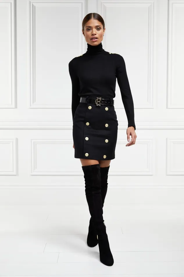 Holland Cooper Tailoring Women Knightsbridge Skirt Soft Black Holland Cooper Tailoring Women Knightsbridge Skirt Soft Black