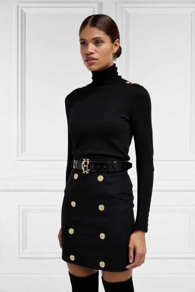 Holland Cooper Tailoring Women Knightsbridge Skirt Soft Black Holland Cooper Tailoring Women Knightsbridge Skirt Soft Black