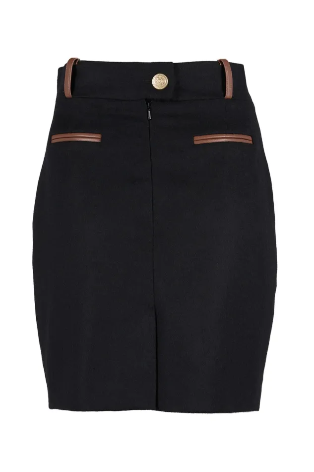 Holland Cooper Tailoring Women Knightsbridge Skirt Soft Black Tan Holland Cooper Tailoring Women Knightsbridge Skirt Soft Black Tan