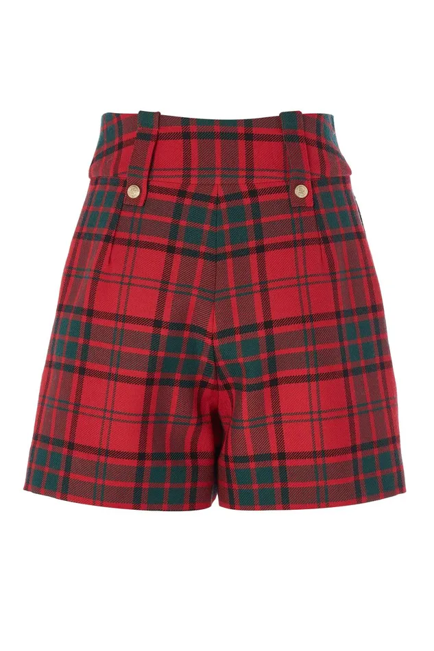 Holland Cooper Tailoring Women Luxe Tailored Short Red Tartan Holland Cooper Tailoring Women Luxe Tailored Short Red Tartan