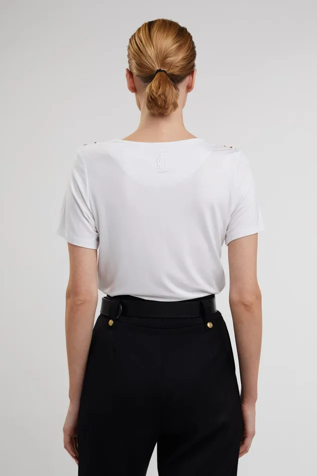Holland Cooper Tees Women Relax Fit Crew Neck Tee White Holland Cooper Tees Women Relax Fit Crew Neck Tee White
