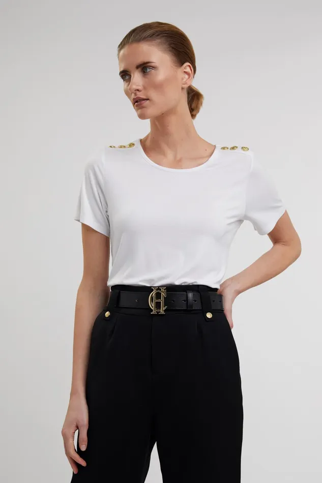 Holland Cooper Tees Women Relax Fit Crew Neck Tee White Holland Cooper Tees Women Relax Fit Crew Neck Tee White
