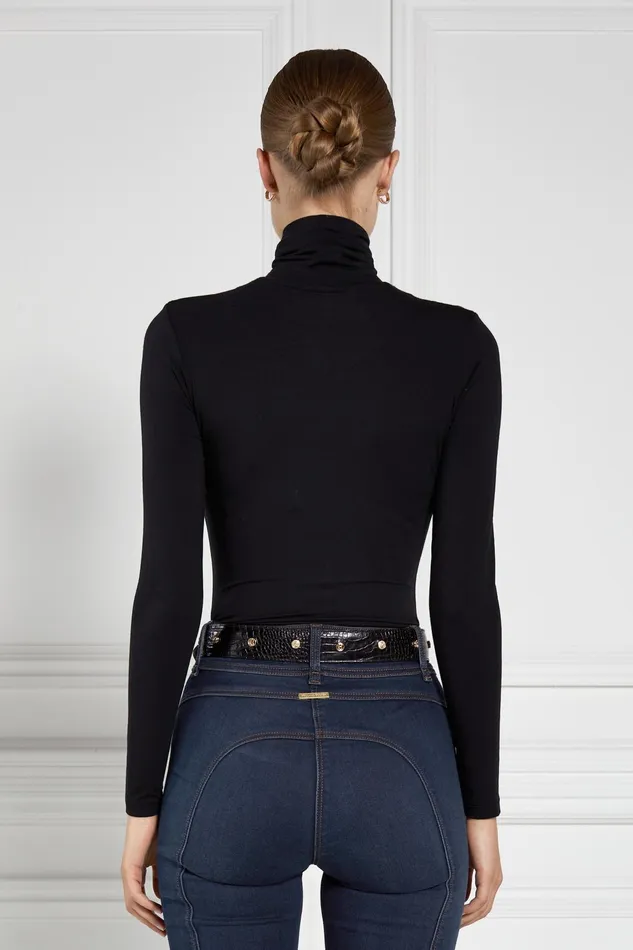 Holland Cooper Tops Women Essential Roll Neck Black Holland Cooper Tops Women Essential Roll Neck Black