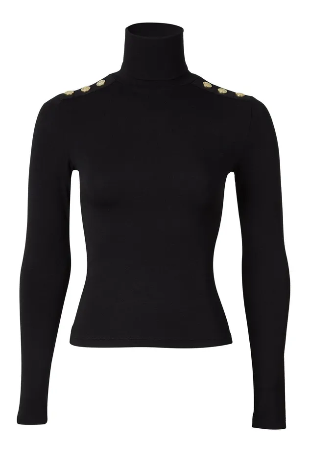 Holland Cooper Tops Women Essential Roll Neck Black Holland Cooper Tops Women Essential Roll Neck Black