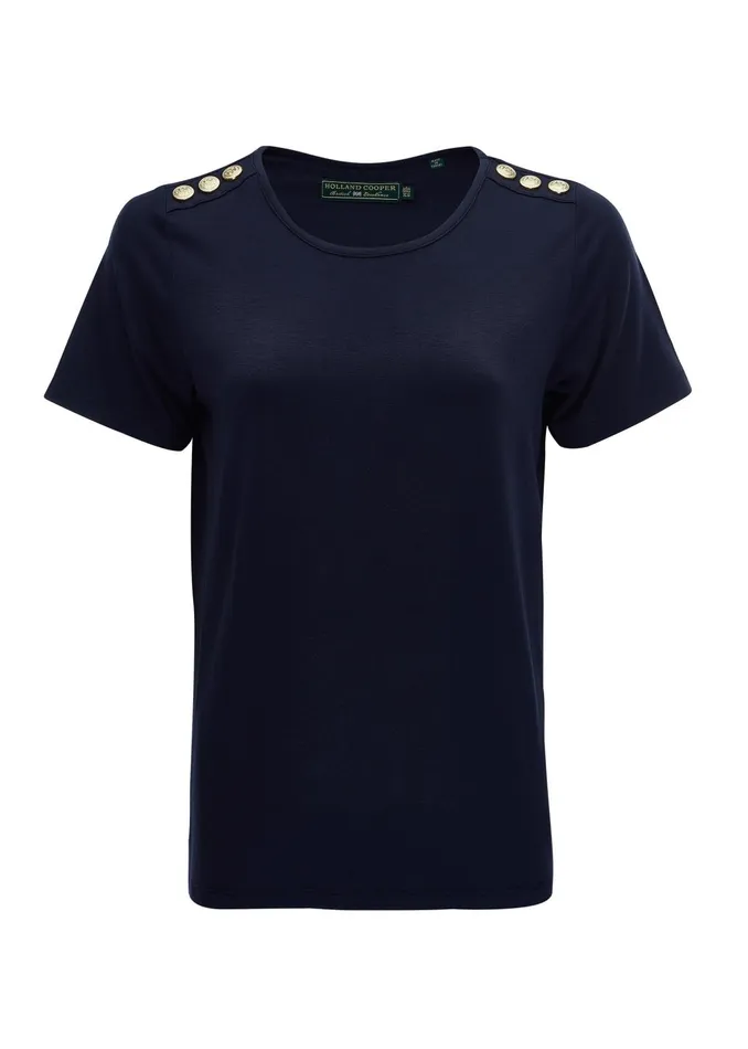 Holland Cooper Tops Women Relax Fit Crew Neck Tee Ink Navy Holland Cooper Tops Women Relax Fit Crew Neck Tee Ink Navy