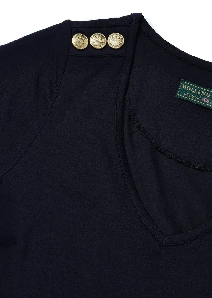 Holland Cooper Tops Women Relax Fit VNeck Tee Navy Holland Cooper Tops Women Relax Fit VNeck Tee Navy