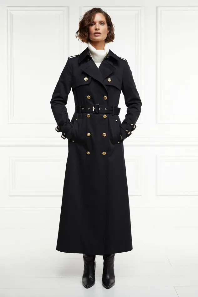Holland Cooper Trench Coats Women Gatcombe Full Length Trench Coat Black