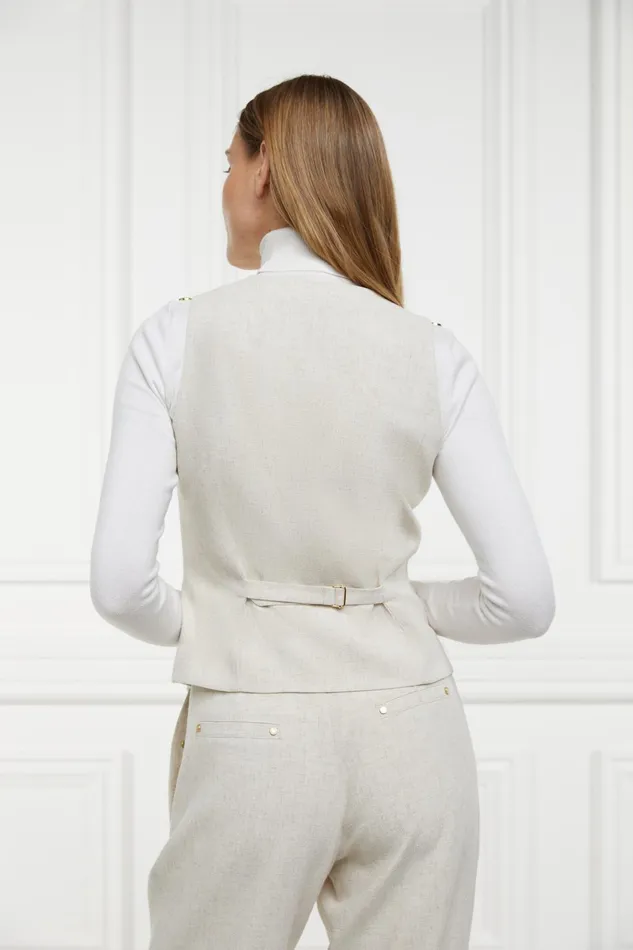 Holland Cooper Waistcoats Women Hampton Waistcoat Natural Linen Holland Cooper Waistcoats Women Hampton Waistcoat Natural Linen